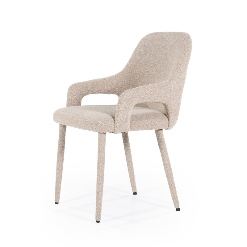 Dining Chair Upholstered Arm Chair, Taupe