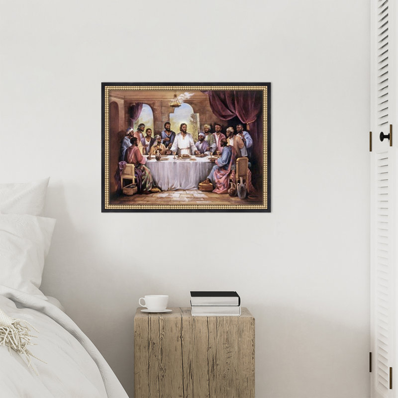 «The Last Supper» par Quintana, impression sur bois encadrée