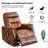  35'' Wide Modern Vegan Leather Electric Power Recliner with Massage & Heat-1144743497