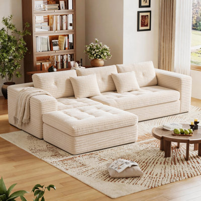 Canapé modulaire de 105 po avec repose-pieds modulaire Cloud