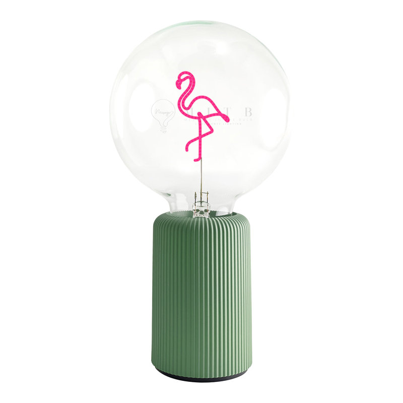 Ampoule FLAMINGO rouge avec base Lampe de table PORTABLE Pop Nomad, H 19 po x l 6,8 po x P 13 po, Vert