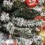 9' Tall Unlit Snow-Flocked Slim Artificial Christmas Tree - Realistic Branches, 1014 Tips, Perfect for Holiday Decor
