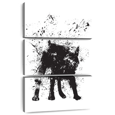 Brampt Black Abstract Dog