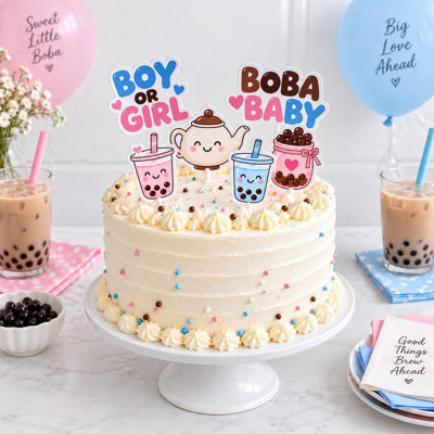 Ensemble de 6 décorations de gâteau Boba Baby
