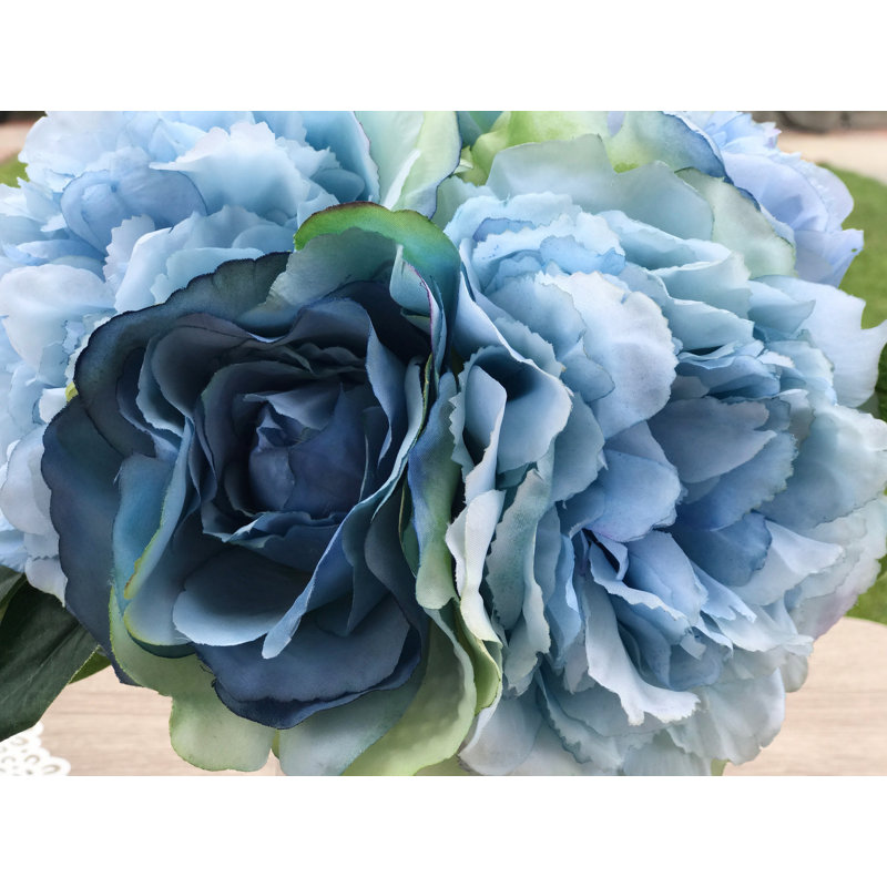 Arrangement floral en faux mélange dans un vase, Bleu