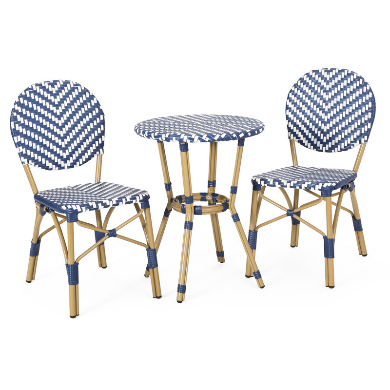 Bistro d'extérieur, sièges en aluminium d'aspect français, décor