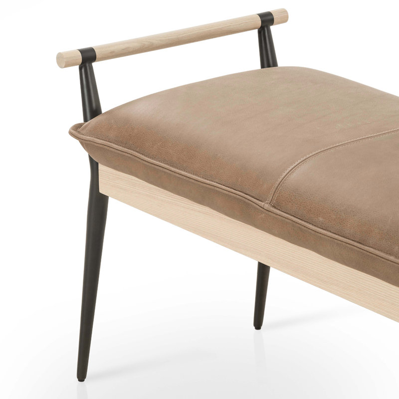 Svetljo Genuine Leather Upholstered Bench