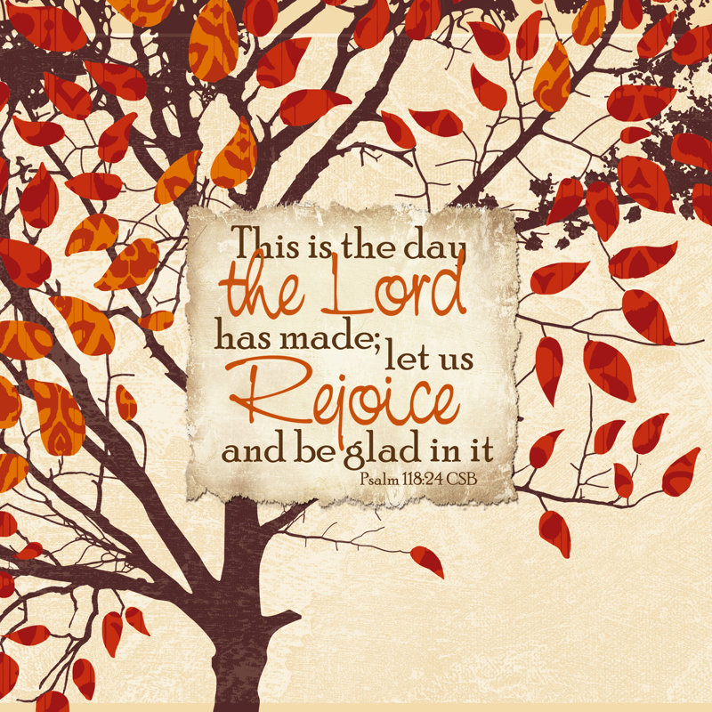 Tree Rejoice Day The Lord Has Made - Wrapped Canvas Print, 30cm H x 30cm W x 3.8cm D