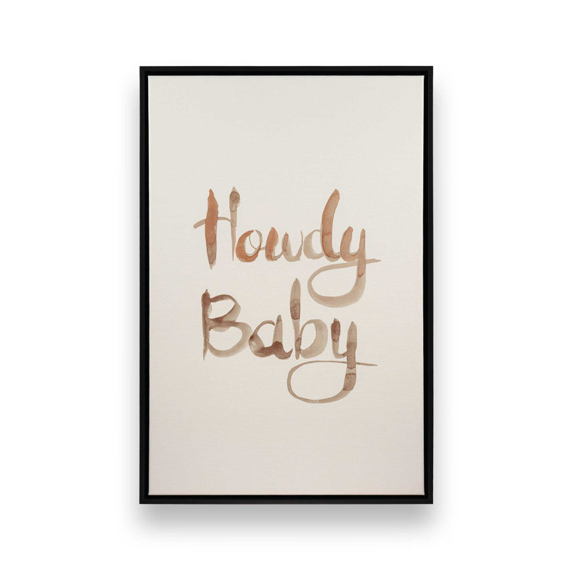 Howdy Baby, reproduction sur toile dans un cadre, H 18,75 po x l 12,75 po, Noir satiné