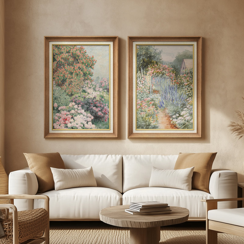 Ensemble de 2 œuvres d'art encadrées de qualité supérieure sur toile de qualité supérieure avec cadre de 26 po x 36 po