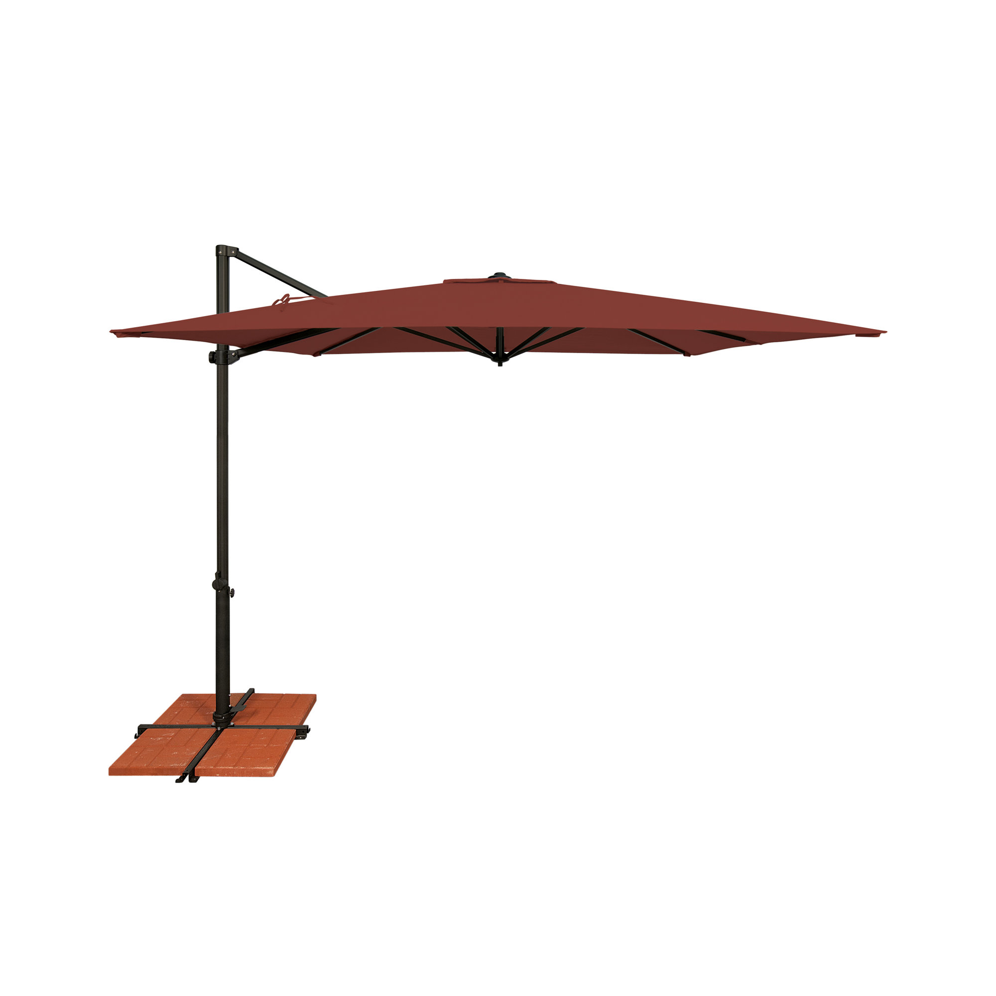 Cora 103.2" Square Cantilever Umbrella, Canvas Henna Sunbrella® Canvas, Black
