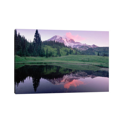 Mt Rainier Reflected In Lake, Mt Rainier National Park, Washington I by Tim Fitzharris - Wrapped Canvas Print