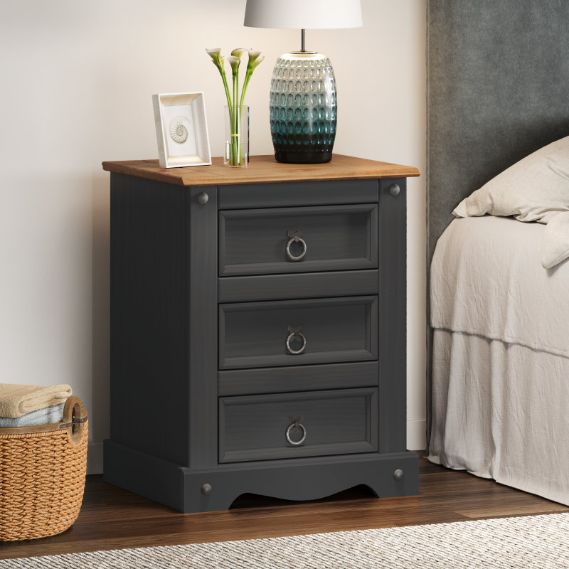 53cm W Solid Wood Bedside Table