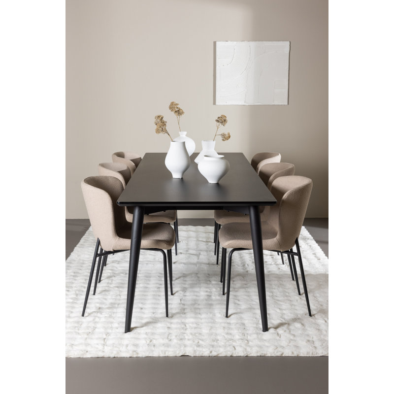 Lenworth 6 - Person Dining Set, Beige, Beige