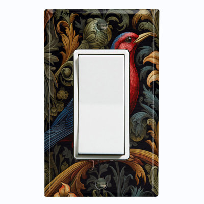 Couvercle de plaque d'interrupteur en métal; Fauteuil à bascule GFI 1 taille US standard - Portrait d'oiseau