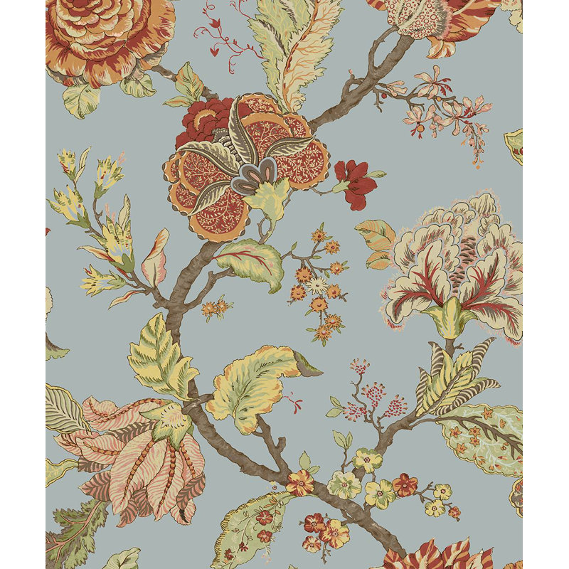 Papier peint floral Gorkis, Bleu crépuscule