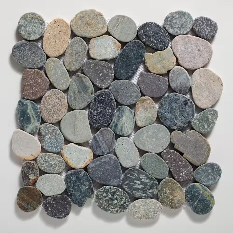 Island Stones | 12 In. X 12 In. Tumbled Stone Mosaic Tile, New Zealand Earth