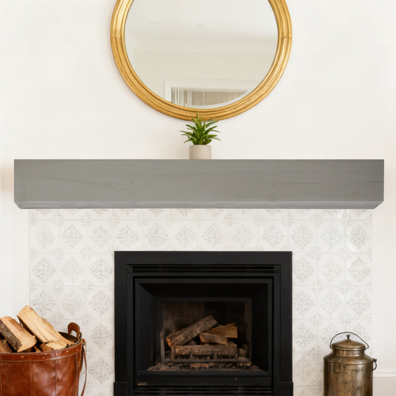 60 Inch Fsc Fir Wood Fireplace Mantel – Wall-mounted & Floating Shelf With Flat Surface For Large Living Rooms | Scratch-resistant & Heavy-duty