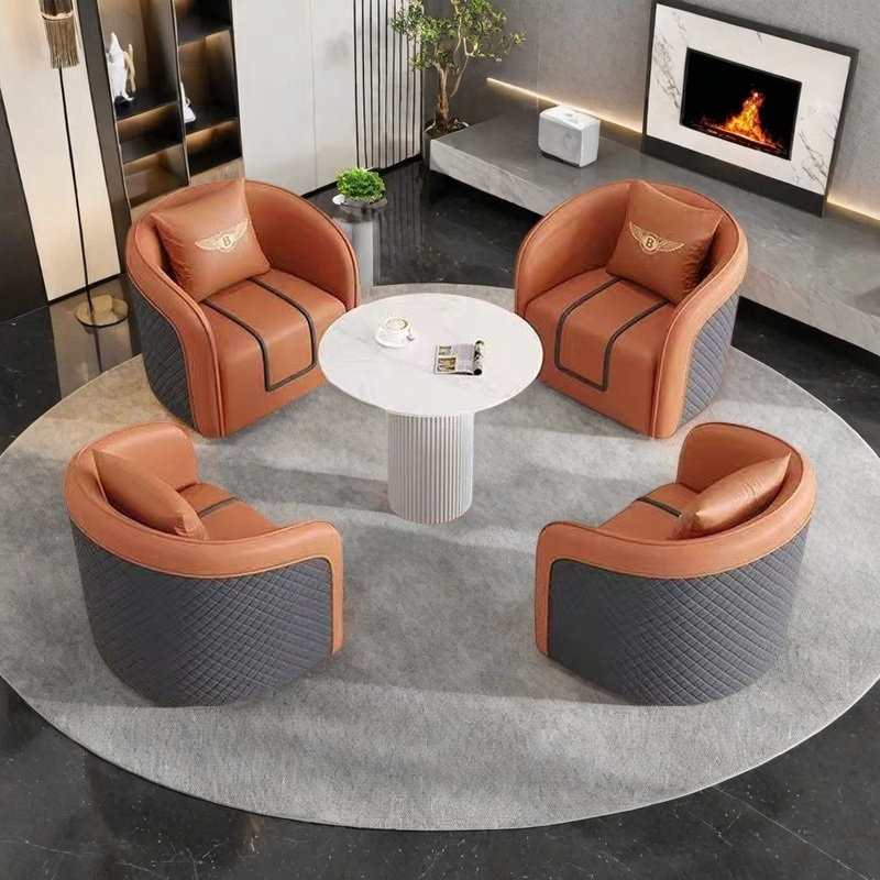 Ensemble de canapé de réception moderne et luxueux, Noir / Orange