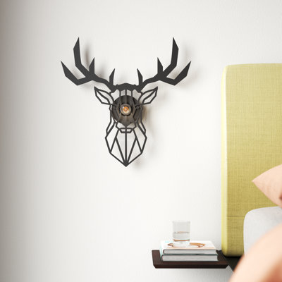 Teagan 1 - Light Dimmable Black Flush Mounted Sconce