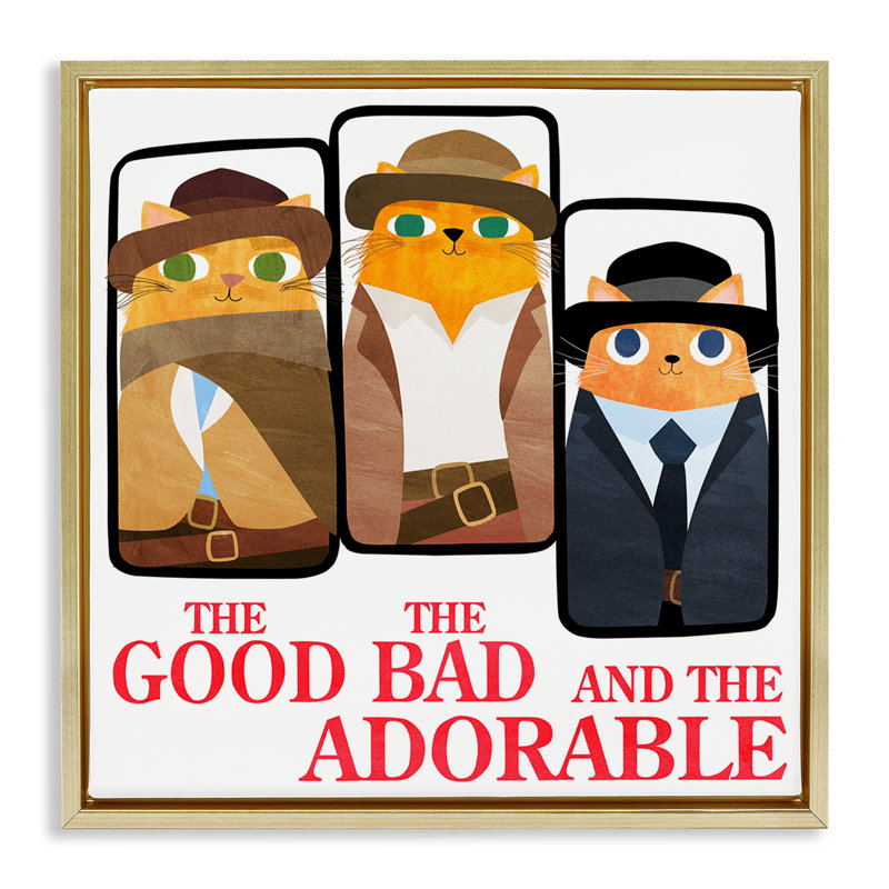 Cadre flottant Good Good And Adorable Cats, design par Planète Chat par Angie Rozelaar, H 25 po x l 25 po