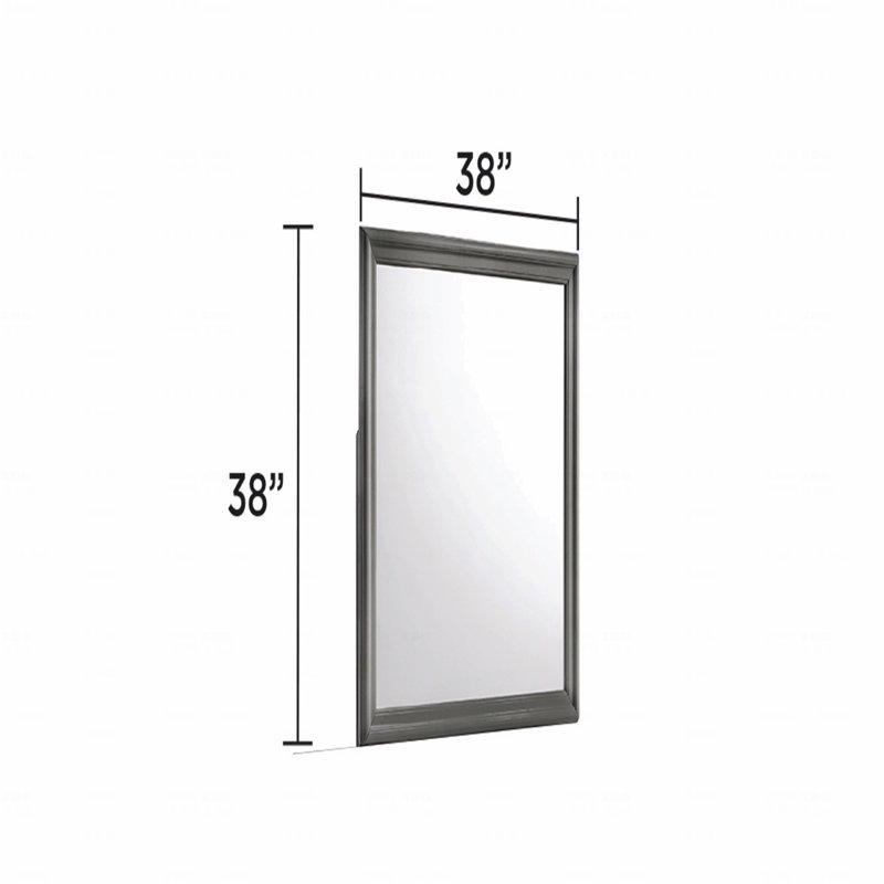 Miroir d'appoint moderne avec cadre en bois, Gris
