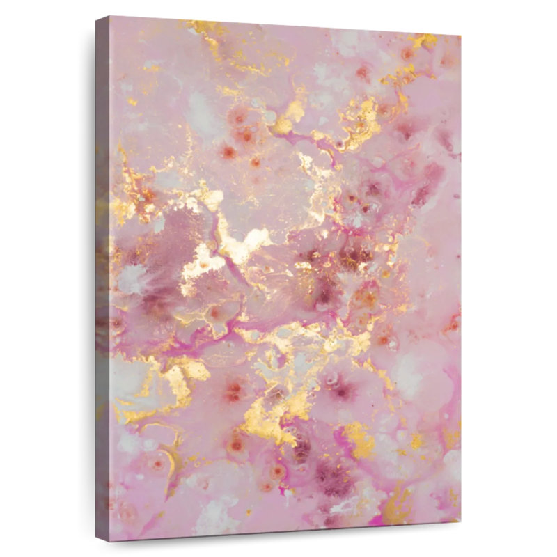 Avery rosé et or abstrait, H 24 po x l 16 po