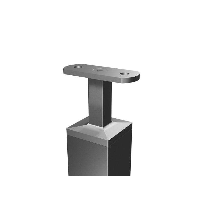 Square Profile Top Mounted Post Flat Fixed Saddle Stainless Steel Handrail Support
