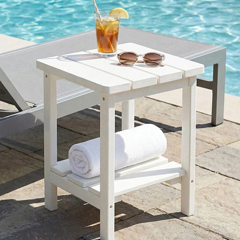 Table d'appoint extérieure All PEHD Adirondack, Blanc