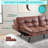 Futon Sofa Bed With Adjustable Armrests & Backrests & 2.5" Plush Memory Foam, 71" Couches For Living Room-1457001271