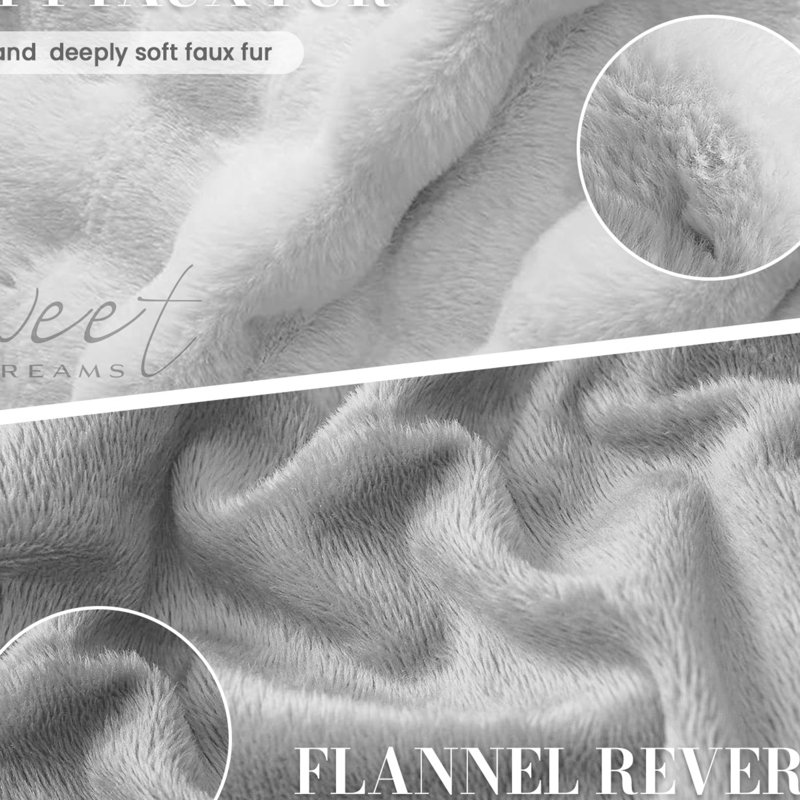 Luxury Thermal Supersoft Faux Fur Duvet Set, Single , Silver