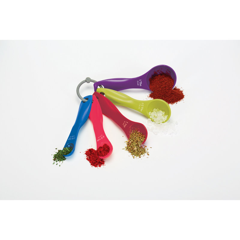 Colourworks Plastic Measuring Cups and Measuring Spoons Set, Green