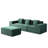 86'' L Shaped Couch With Armrest Organizer,3 Seats Sofas With Movable Ottoman,Comfy Sectional Sofa With Thick Cushion,Linen Sectional Couches For Living Room,Bedroom,Apartment,Dark Green-1470670251