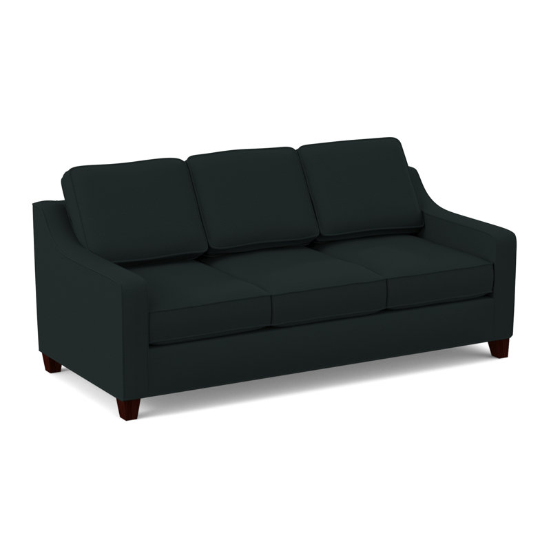 Clark 82" Square Arm Sofa with Reversible Cushions, Ridgecrest Midnight, Empire Mahogany