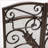 Fireplace Screen, Traditional Three-Panel Foldable with Gold Floral | Black + Gold | Iron