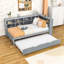 Lit de jour simple avec couchette simple, tablettes de rangement et ports de chargement USB
