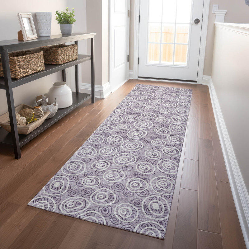 Premium Machine Washable Prisco Lavender Rug, Runner 2'3" x 7'6"