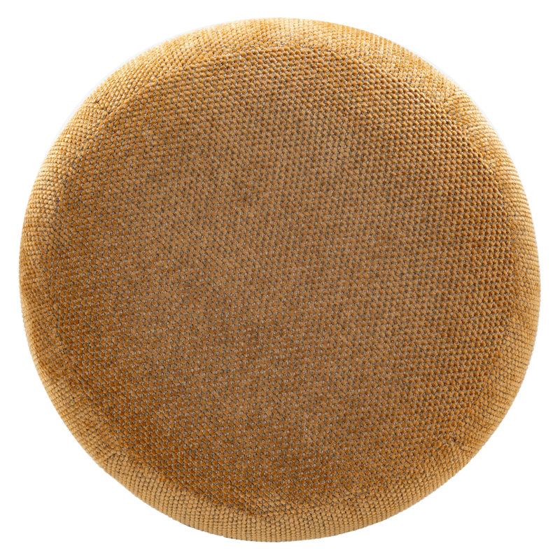 Dalisha 17" Round Ottoman, Walnut, Mustard Chenille