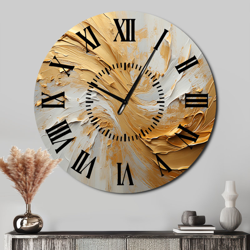 Horloge murale or et beige, Surdimensionné