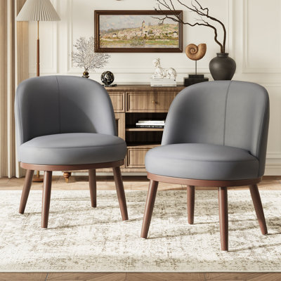 Chaise d'appoint moderne rembourrée avec pieds en bois massif