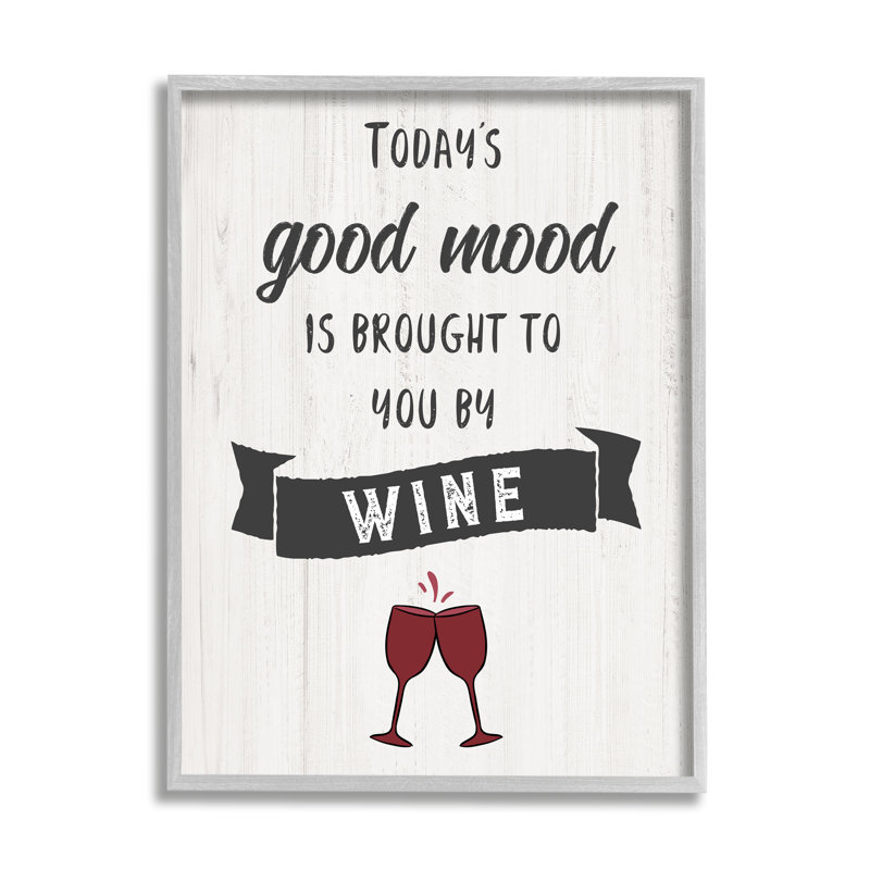 Good Good Mood By Wine, H 30 po x l 24 po, Estampe numérique Farmhouse