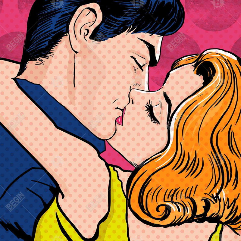 «Pop Art Style Couple» sur toile