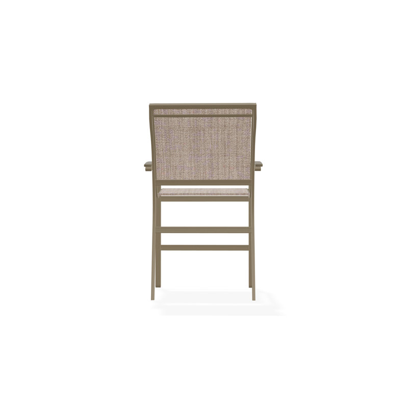 Chaise de café empilable en aluminium Bazza, Bois de plage, Fenouil Augustine Sunbrella®