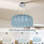Lustre en cristal bleu 23,62 "avec cordon réglable (lampe à DEL à intensité variable 3 couleurs)