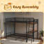 Full Size Bunk Bed With LED Light And Charging Socket-710079950