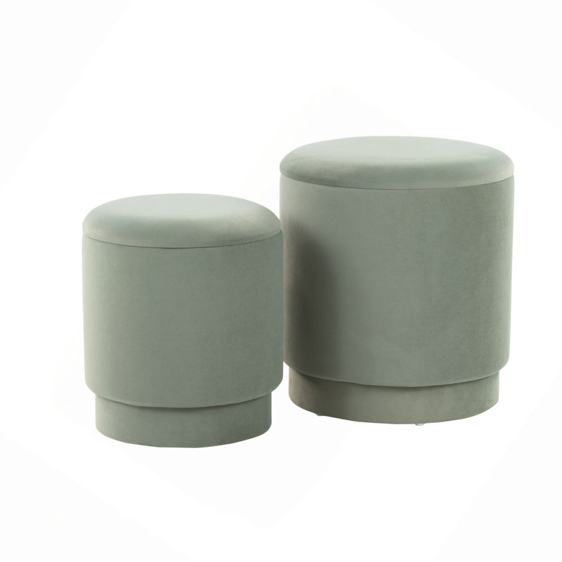 Ensemble de repose-pieds en velours, Velours vert
