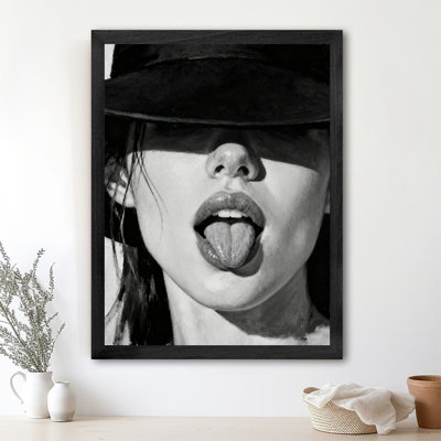 Reproduction d'art encadrée noire rétro Sunshine Girl