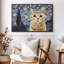 «Isaias Lost Kitty Starry Night», reproduction sur toile
