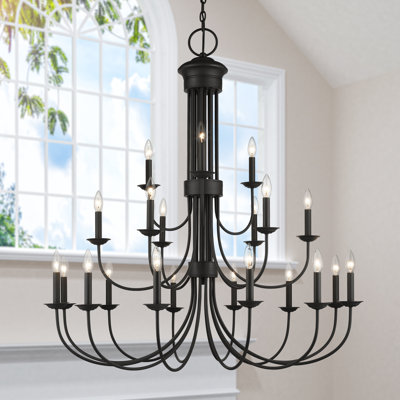 Lustre étagé de style chandelier à 21 lumières Arunvir