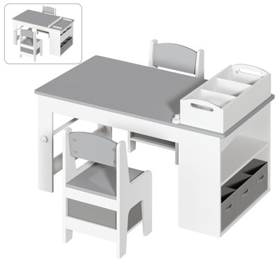 Kids Table And Chair Set Wooden Art Table With 2 Chairs
